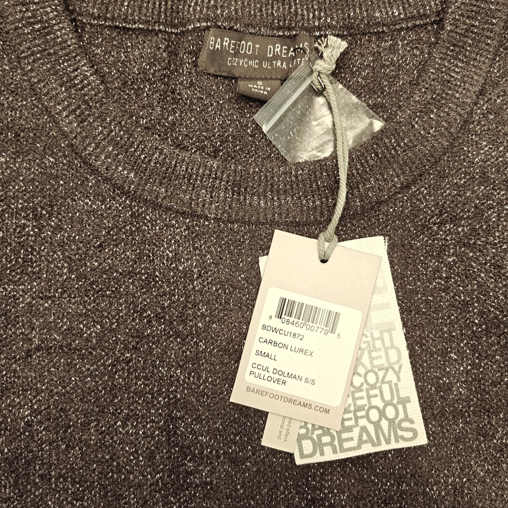 Barefoot Dreams CozyChic Ultra Lite Dolman Short Sleeve‎ Pullover Women's Small - Picture 2 of 3